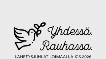 Logo: Yhdessä. Rauhassa. Lähetysjuhlat Loimaalla 17.5.2025