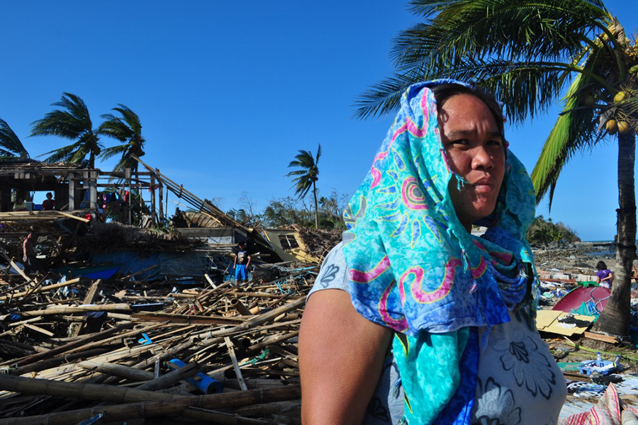 Taifuuni Hayanin jälkeisiä tuhoja Iloilon saarella Filippiineillä. Kuva: ACT alliance
