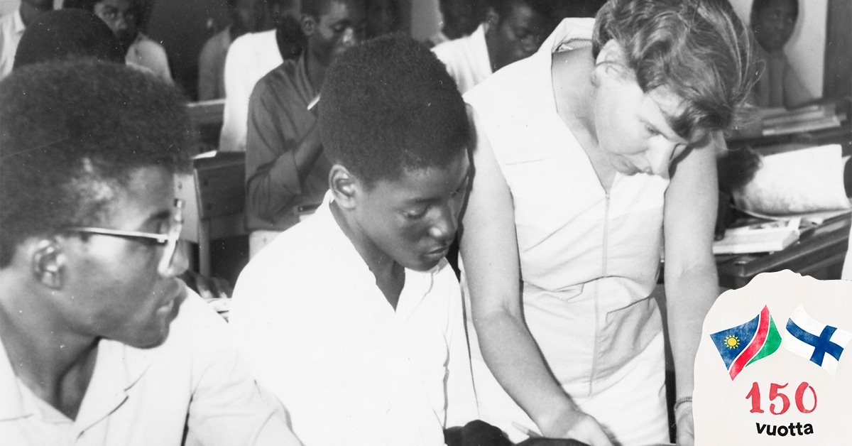 Marjatta Elonheimo oli yksi Lähetysseuran 1960 perustaman Oshigambon oppikoulun opettajista.