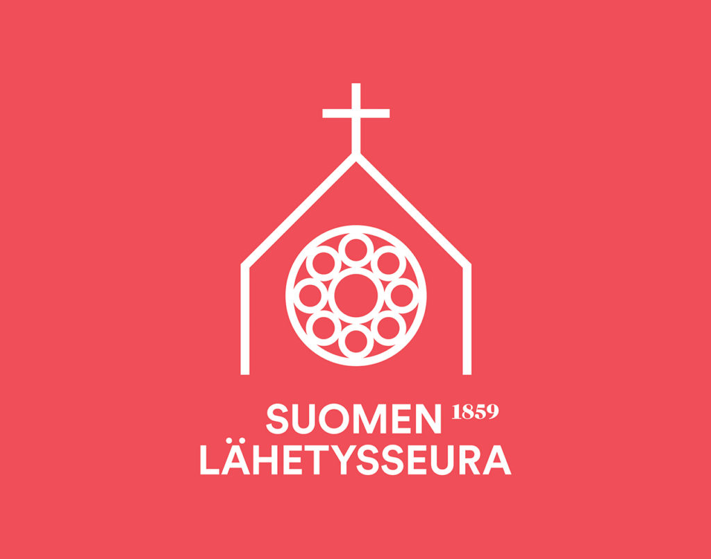 Lähetysseuran logo punaisella taustalla