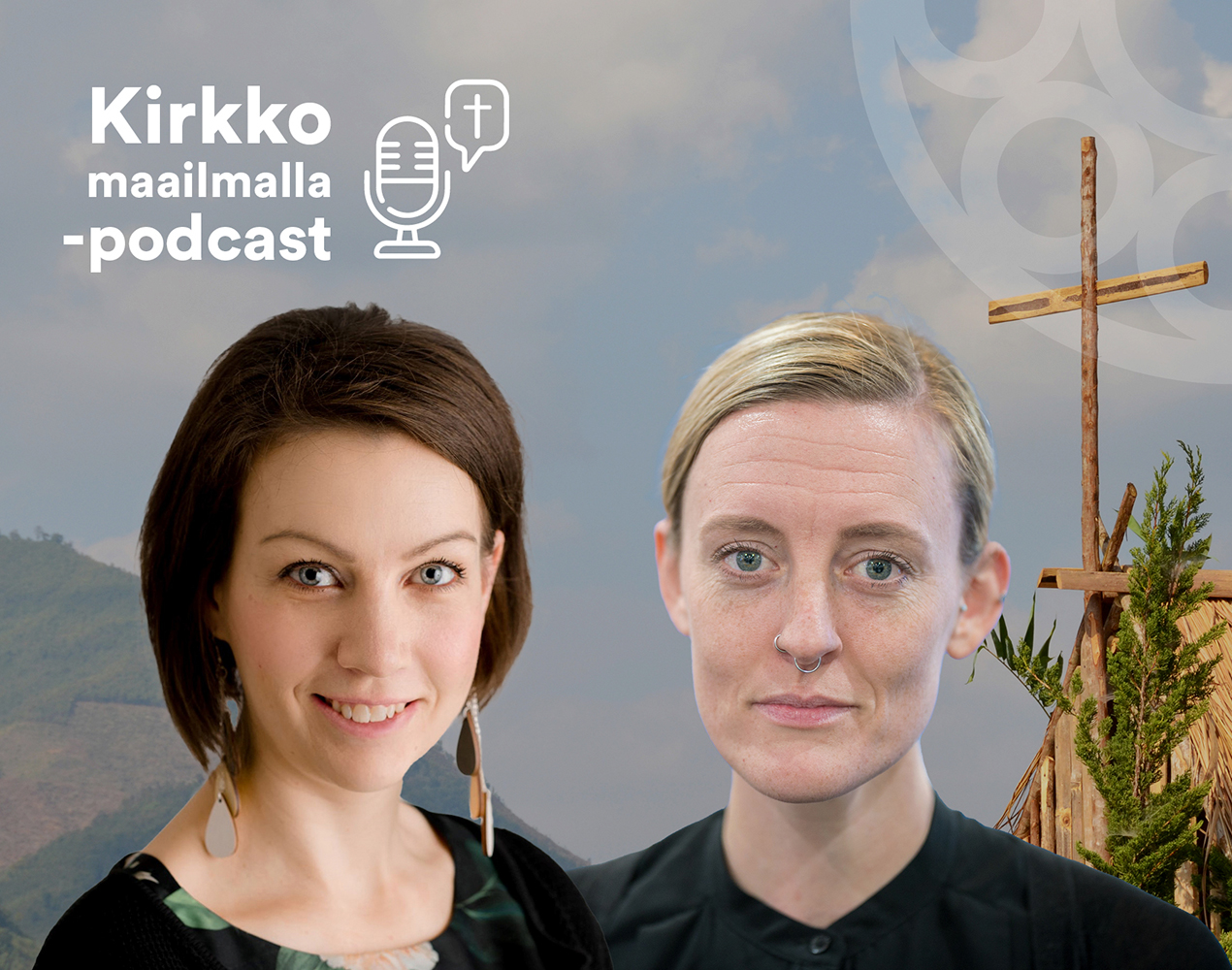 Kirkko maailmalla -podcastissa haastateltavina Elina Siukonen ja Savanna Sullivan.